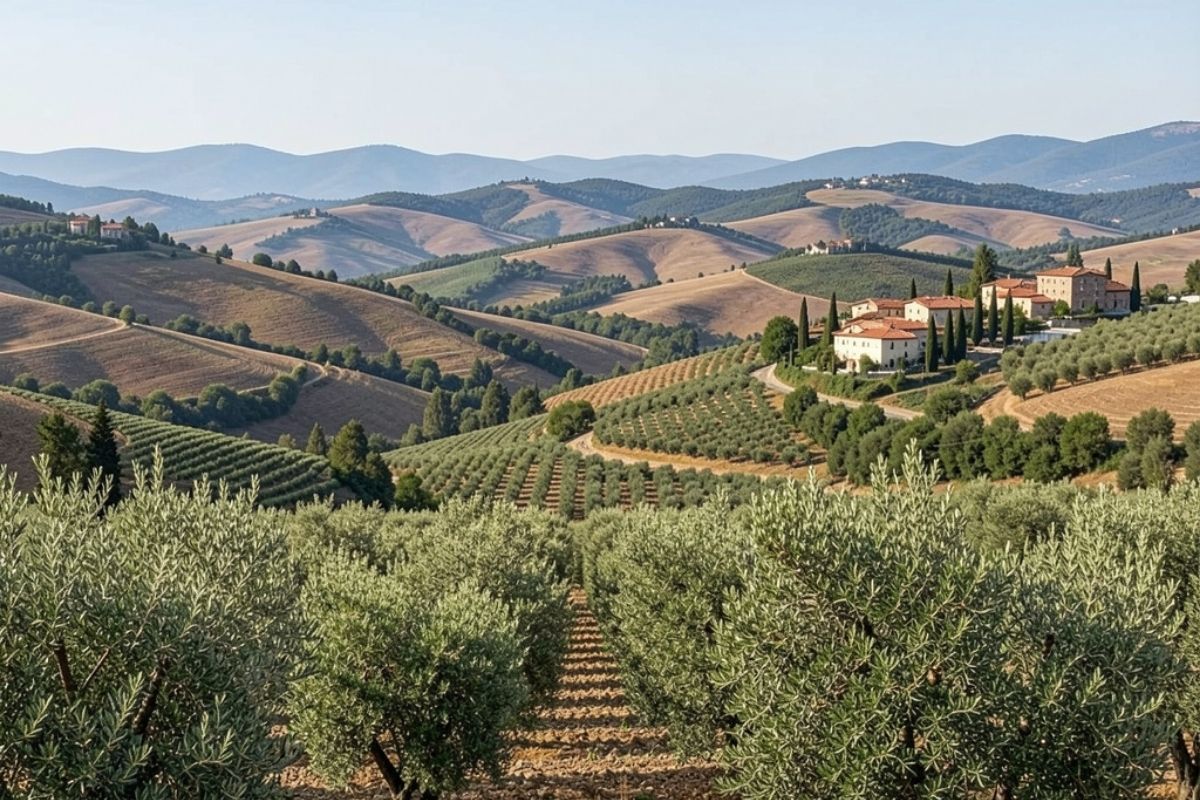 Vista panoramica su uliveti e colline di Montenero di Bisaccia