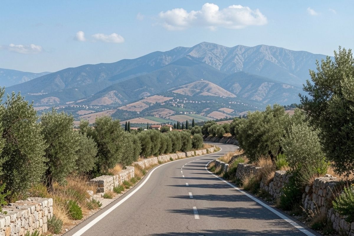 Strade panoramiche verso Bojano con il Matese sullo sfondo